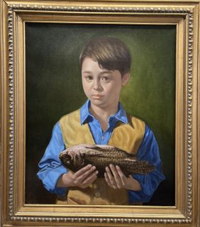 Painting of Boy with Fish