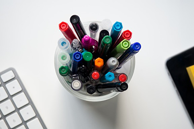 cup of markers