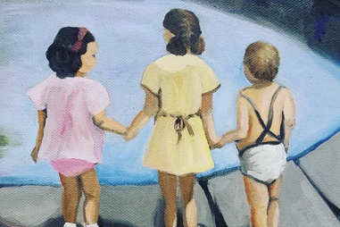 painting of three children