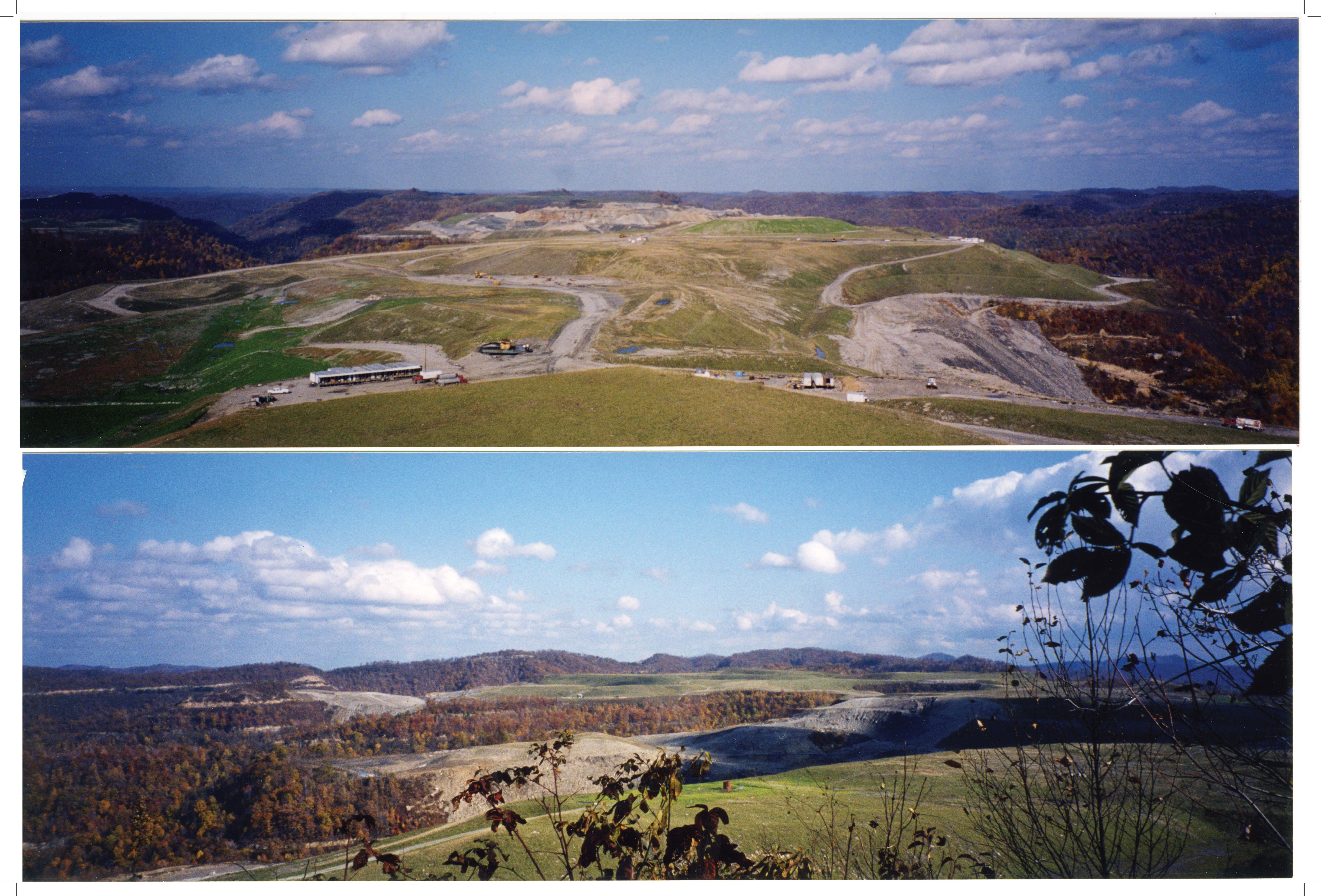 A picture of a landscape with rolling roads, blue sky and fluffy white clouds